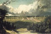 unknow artist Panoramic Landscape with a View of a Small Town oil painting reproduction